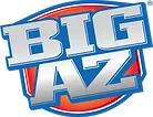 Logo featuring the text "BIG AZ" in bold, stylized letters with a blue and orange color scheme.