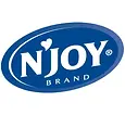 Logo of N'JOY Brand featuring the name in bold letters within an oval shape, colored blue with a heart symbol.